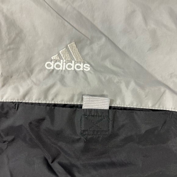 VINTAGE Y2K ADIDAS WINDBREAKER 1/4 ZIP GRAY AND BLACK 2000s - Picture 3 of 15